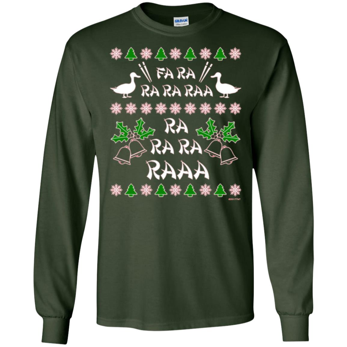 Christmas T-shirt Fa Ra Ra Chinese Duck Dinner Forest Green