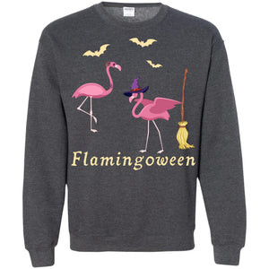 Flamingoween Flamingo Wicth Ride Stick Funny Quote On Haloween Gift ShirtG180 Gildan Crewneck Pullover Sweatshirt 8 oz.