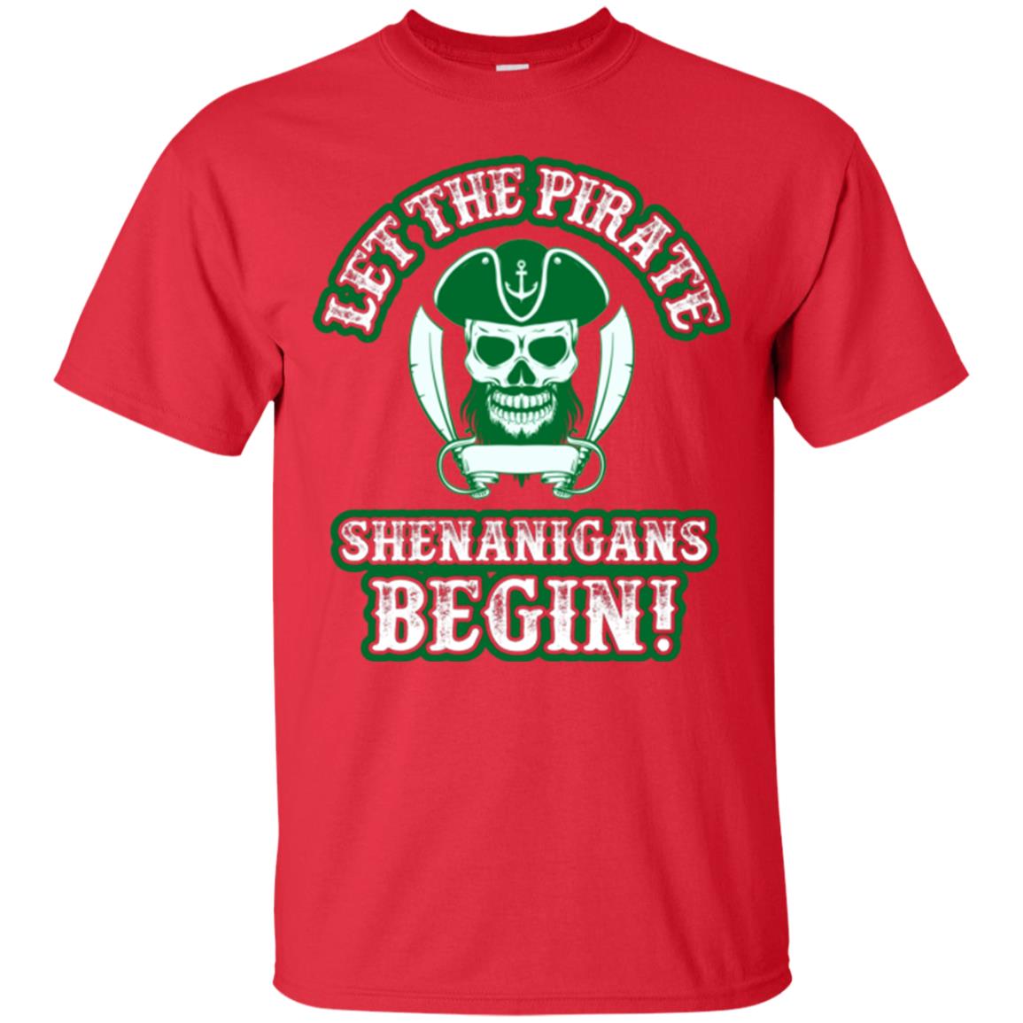 Saint Patrick's Day T-shirt Let The Pirate Shenanigans Begin Red