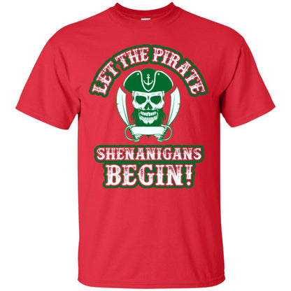 Saint Patrick's Day T-shirt Let The Pirate Shenanigans Begin Red