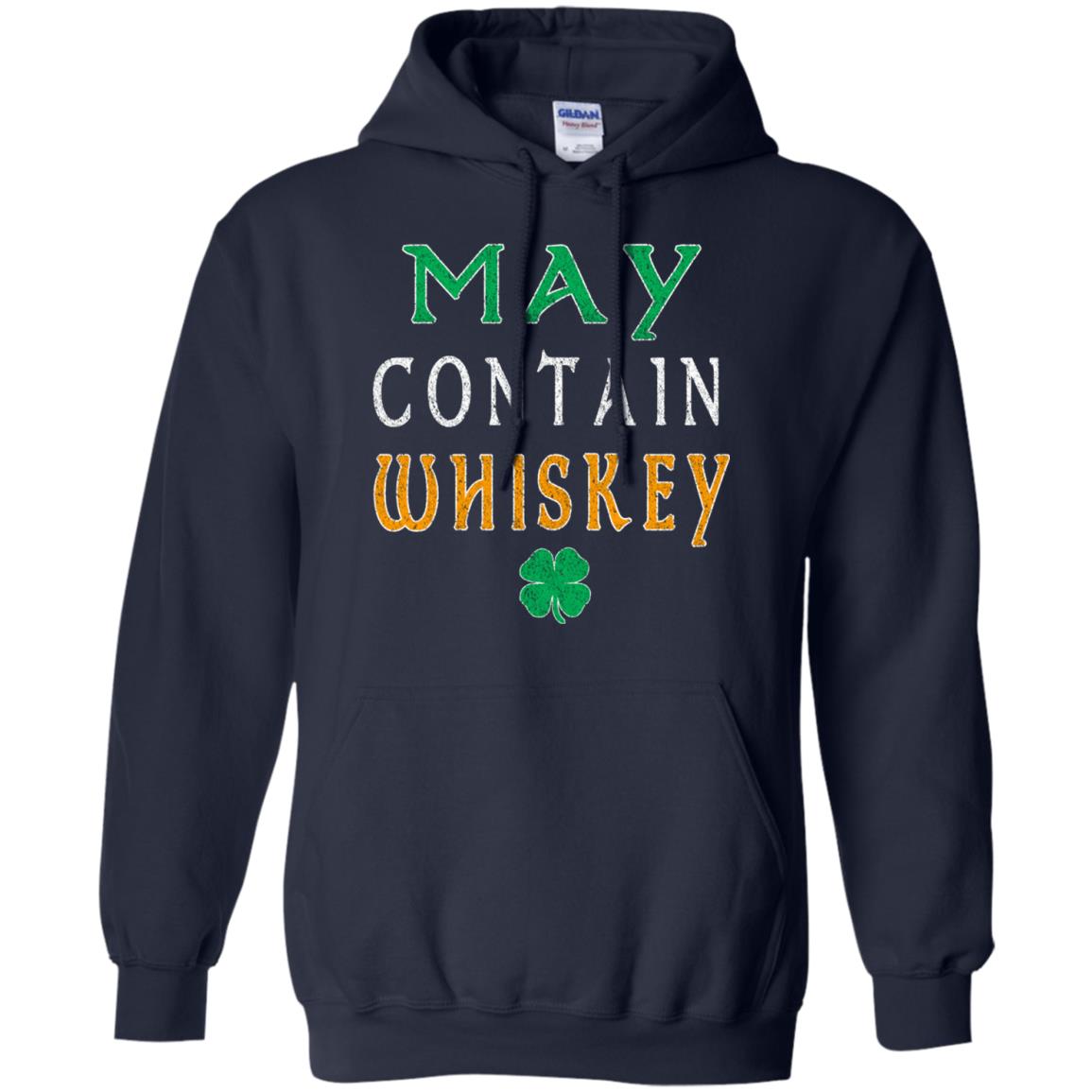 May Contain Whiskey St. Patrick_s Day T-shirt Navy