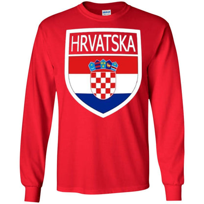 Croatia Shield T-shirt Hrvatska Patch Croatian Flag Badge Red