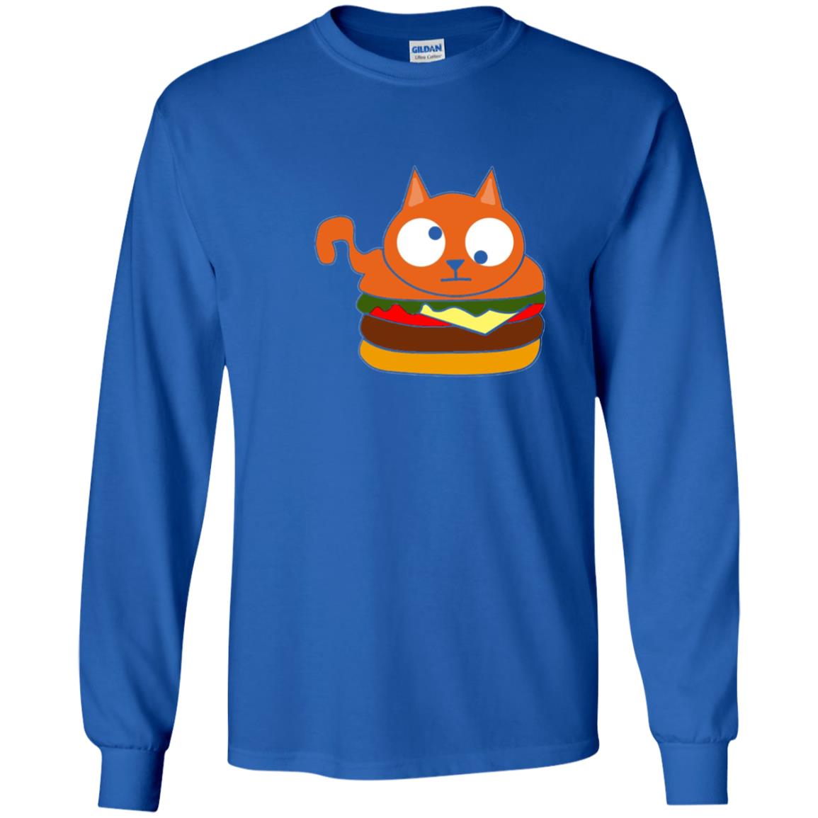 Chibi Kitty Burger Kawaii Cat Lovers Shirt Royal