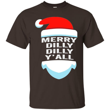 Christmas T-shirt Dilly Dilly Yall Santa Hat Christmas T-shirt Dark Chocolate