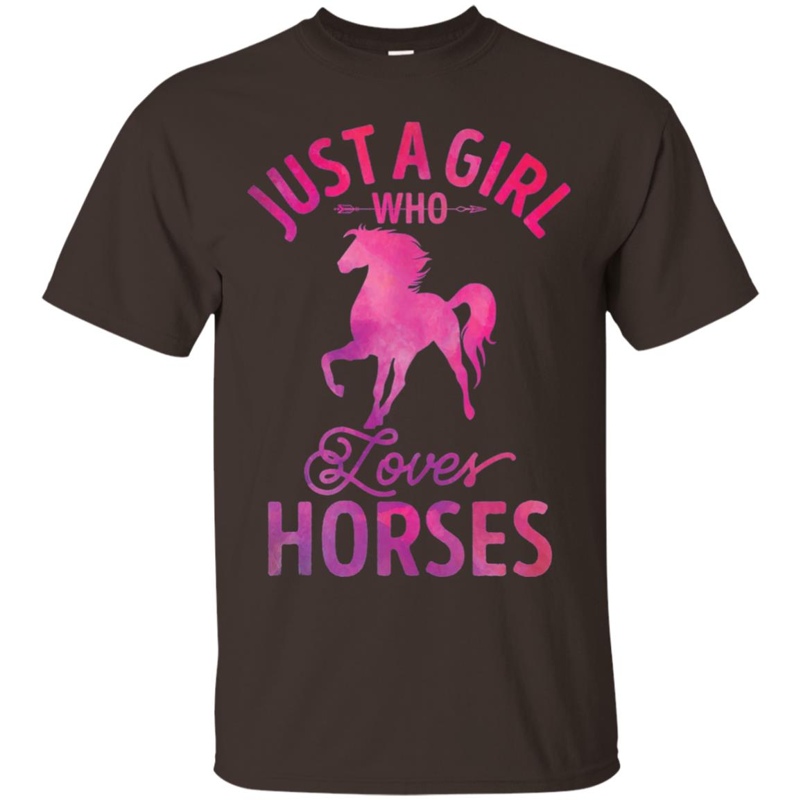 Just A Girl Who Loves Horses T-shirt Watercolor Horse Dark Chocolate