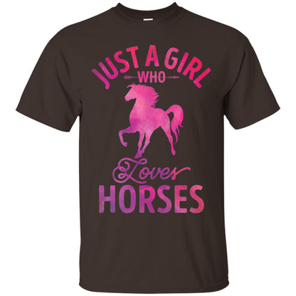 Just A Girl Who Loves Horses T-shirt Watercolor Horse Dark Chocolate