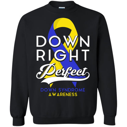 Down Right Perfect Down Syndrome Awareness T-shirt Black