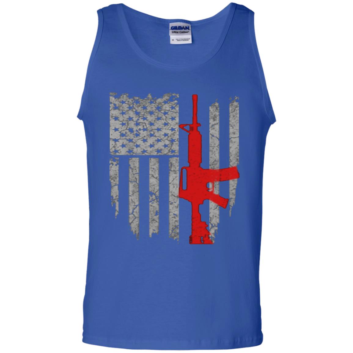 Hunting Lover T-shirt Gun Usa Flag Royal