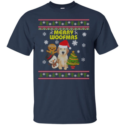 Merry Woofmas Dogs Lovers X-mas 2018 Gift Shirt Navy