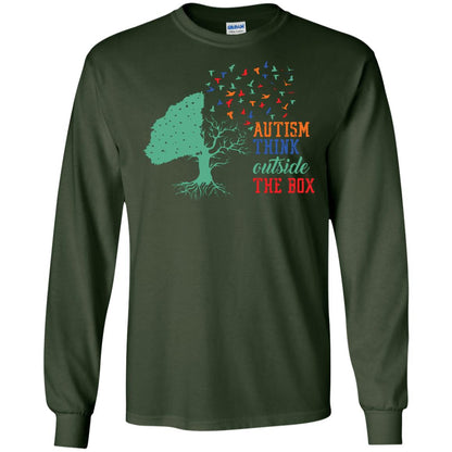 Autism Think Outside The Box Autism Awearness T-shirt Forest Green
