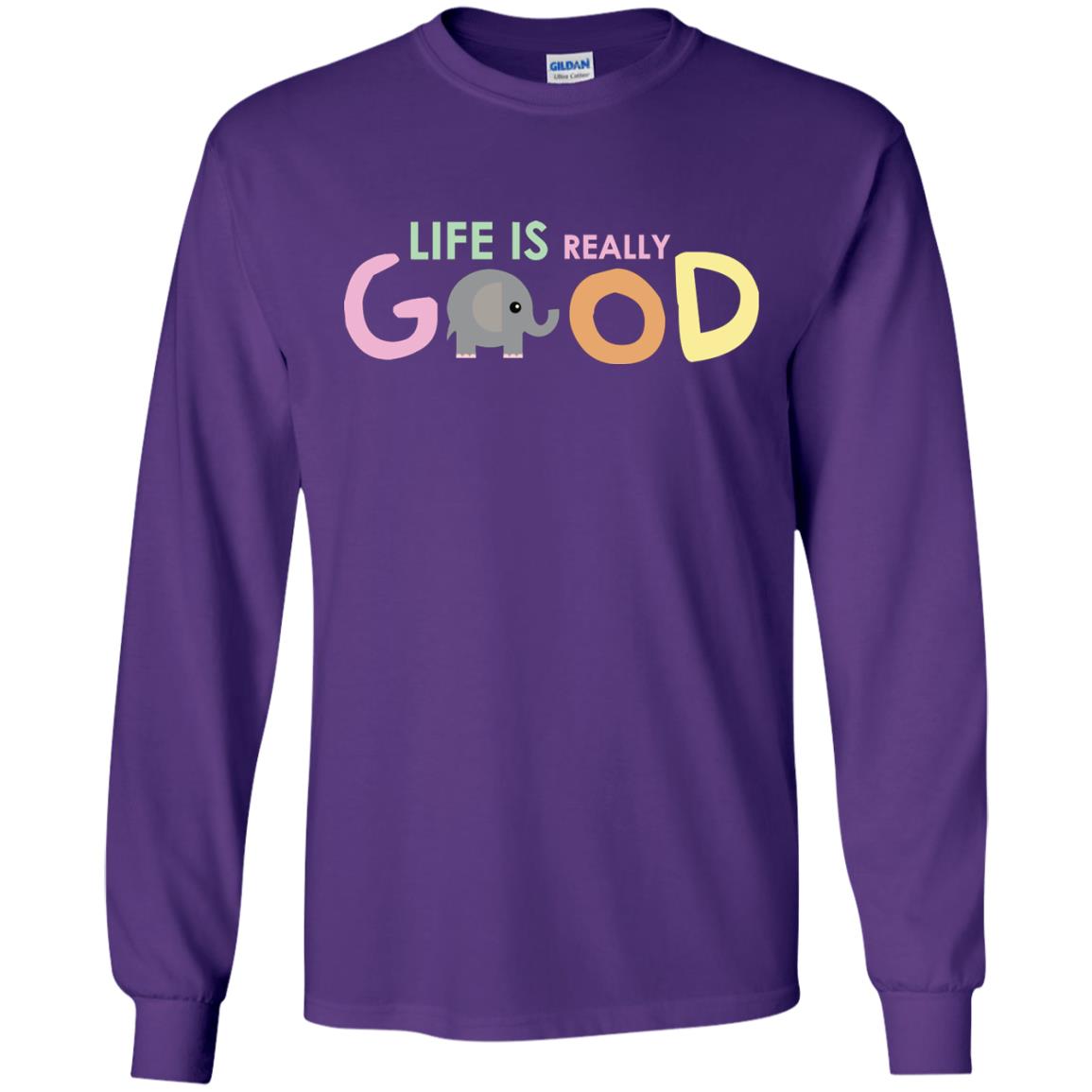 Life Is Really Good With My Cute Elephant T-shirt Purple