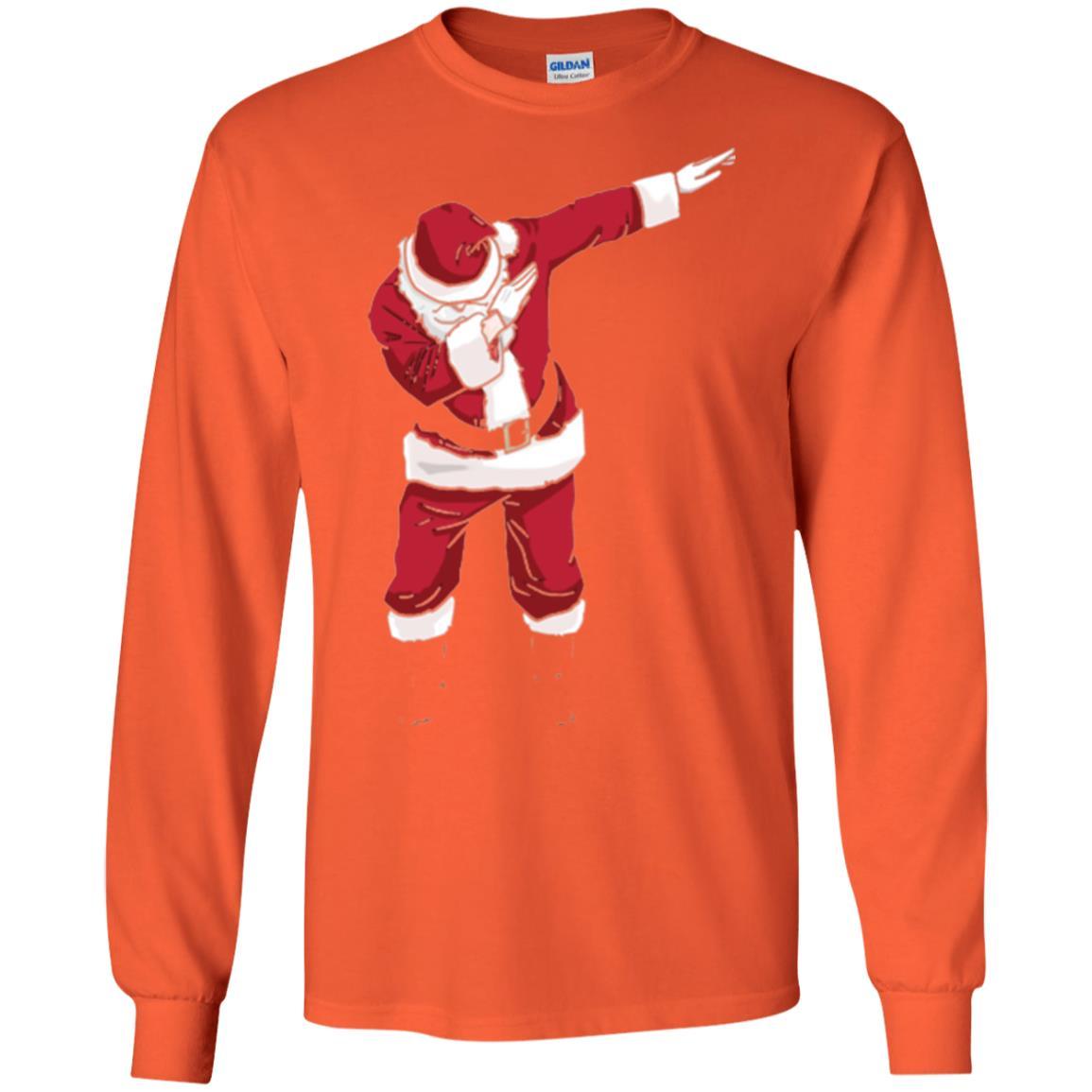 Christmas T-shirt Dabbing Santa Orange