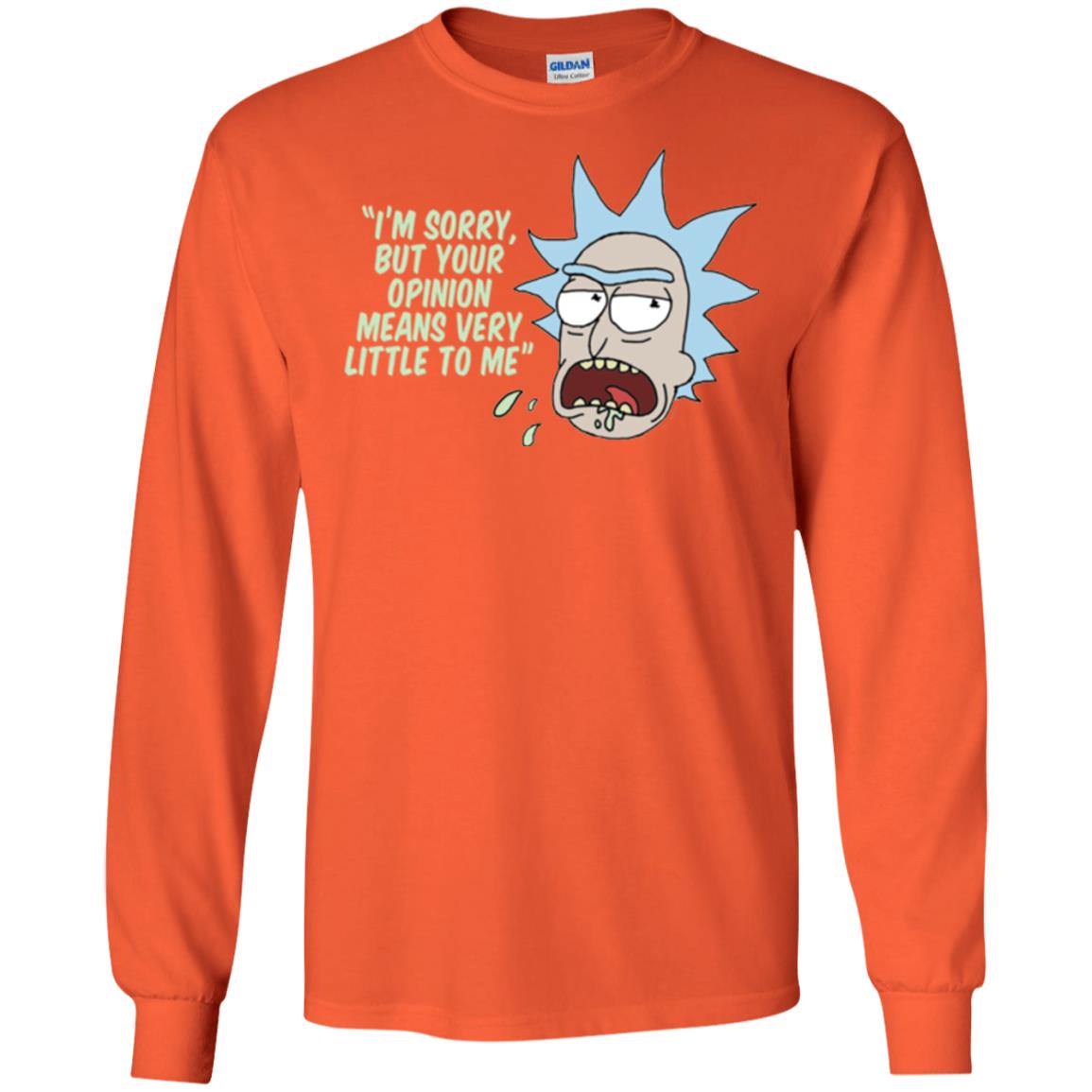 Rick And Morty T-shirt Your Opinion Means Very Little To Me Orange