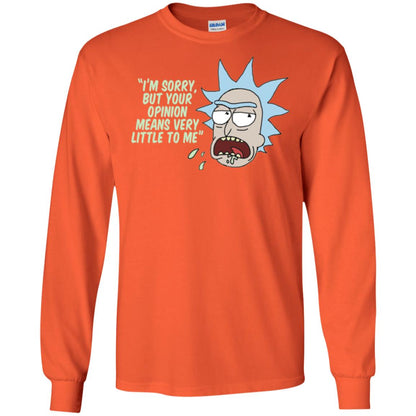 Rick And Morty T-shirt Your Opinion Means Very Little To Me Orange