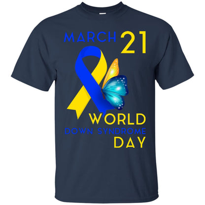 March 21 World Down Syndrome Day T-shirt For Down Syndrome Awareness Navy