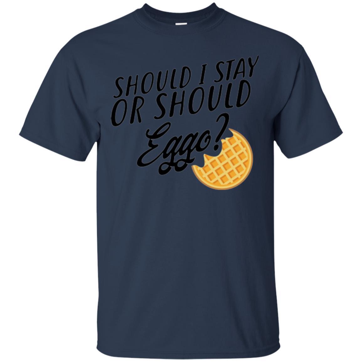Waffle T-shirt Should I Stay Or Should Eggo T-shirt Navy