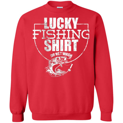 Fisherman T-shirt Lucky Fishing Shirt Do Not Wash Red