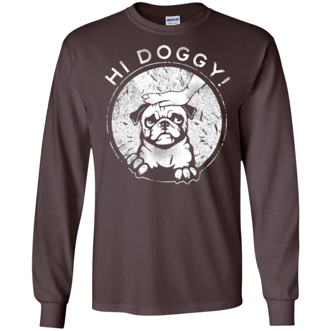Dog Lovers T-shirt Hi Doggy Dark Chocolate
