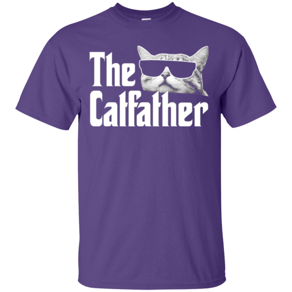Funny Gift Shirt For Cat Daddy The Catfather T-shirt Purple