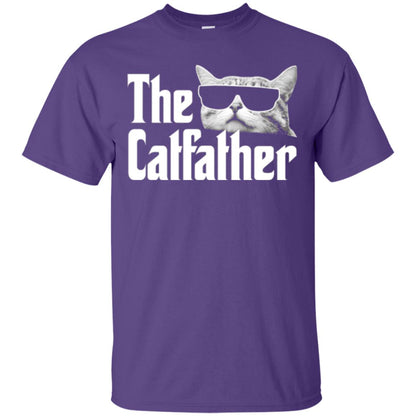 Funny Gift Shirt For Cat Daddy The Catfather T-shirt Purple