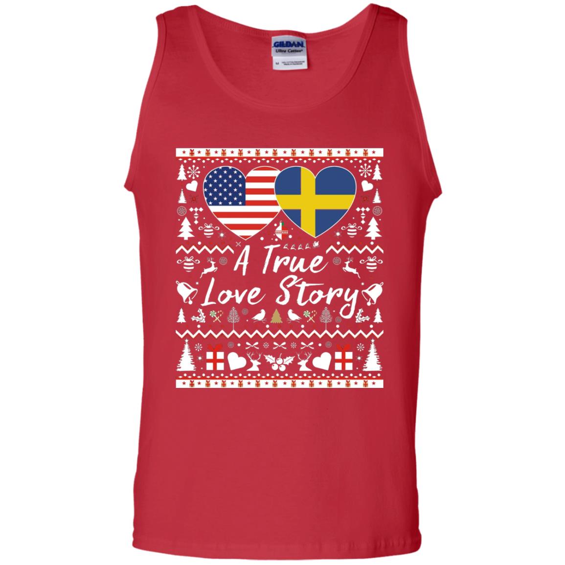 Christmas T-shirt American Swedish A True Love Story Red