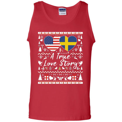 Christmas T-shirt American Swedish A True Love Story Red
