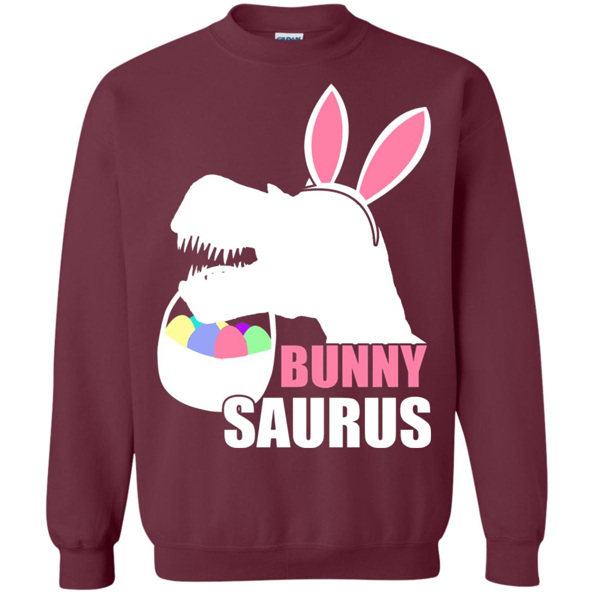 Bunnysaurus Easter Dinosaur Lover Shirt Maroon