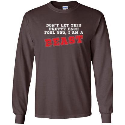Wrestling T-shirt Don_t Let This Pretty Face Fool You Dark Chocolate