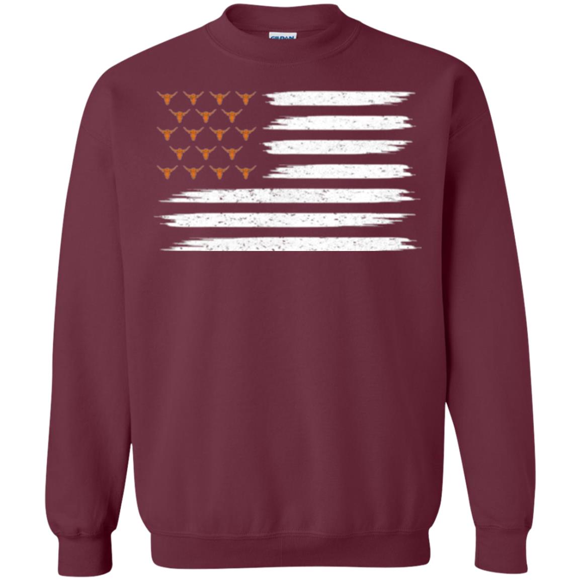 Vintage Texas United Longhorn Flag T-shirt Maroon