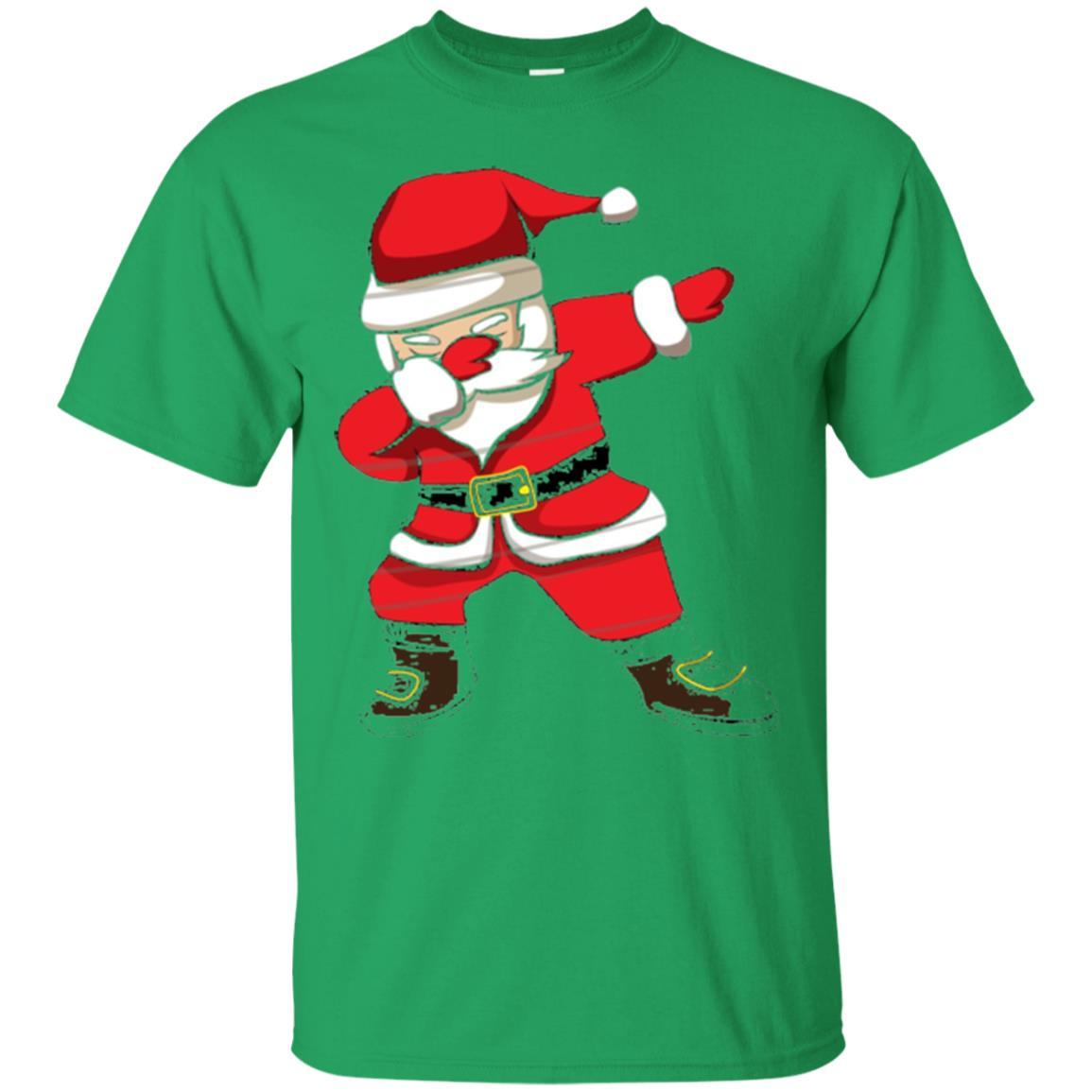 Christmas T-shirt Dabbing Santa Christmas T-shirt Irish Green