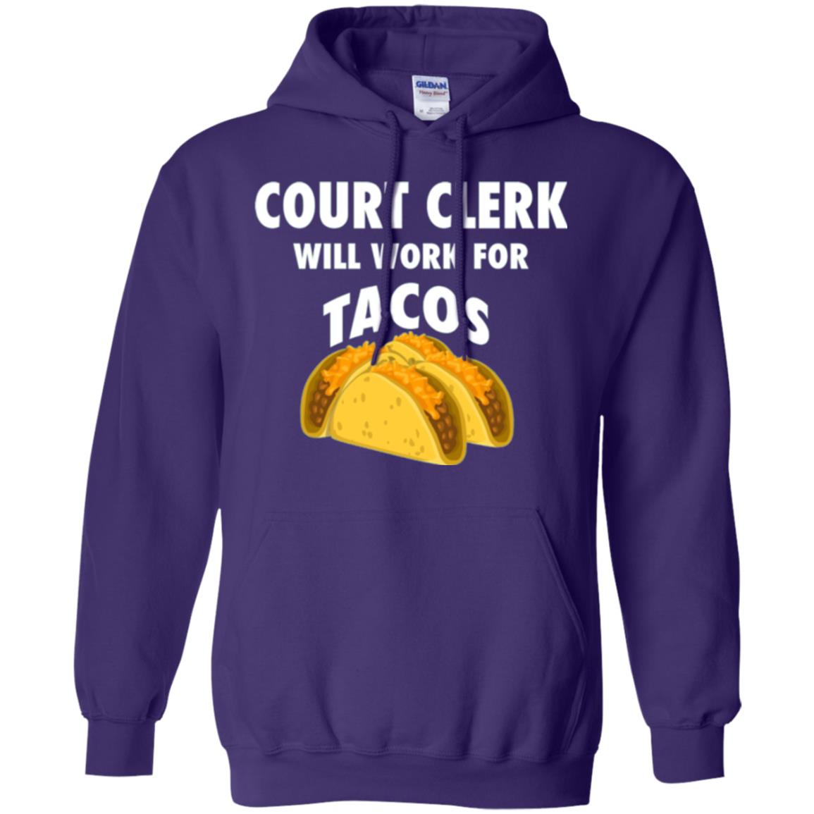 Court Clerk Will Work For Tacos T-shirt Purple