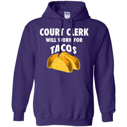 Court Clerk Will Work For Tacos T-shirt Purple