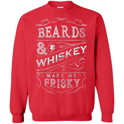 Beards And Whiskey Make Me Frisky Shirt Red
