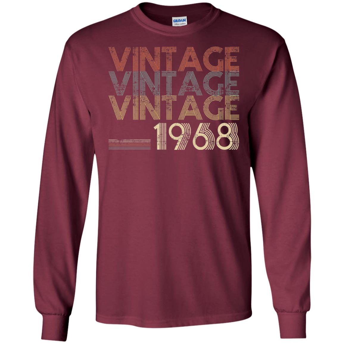 Retro Classic Vintage Born In 1968 50th Birthday T-shirt Maroon