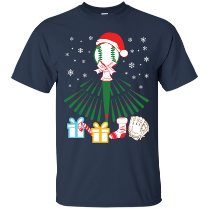 Baseball Christmas T-Shirt Navy