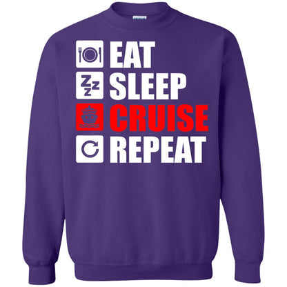 Eat Sleep Cruise Repeat Summer Vacation T-shirt Purple