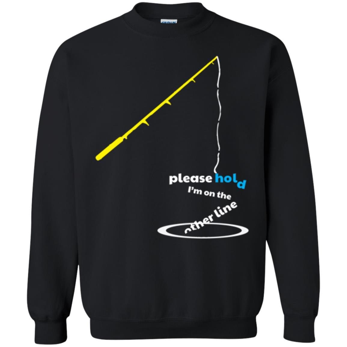 Fisherman T-shirt Please Hold I'm On The Other Line Black