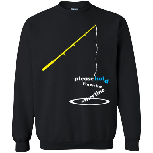 Fisherman T-shirt Please Hold I'm On The Other Line Black
