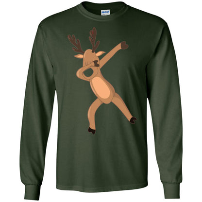 Christmas T-shirt Dabbing Reindeer Forest Green