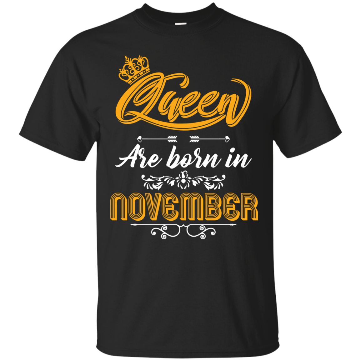 Brithday T-Shirt Queen Are Born In November Black