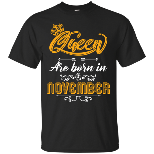 Brithday T-Shirt Queen Are Born In November Black