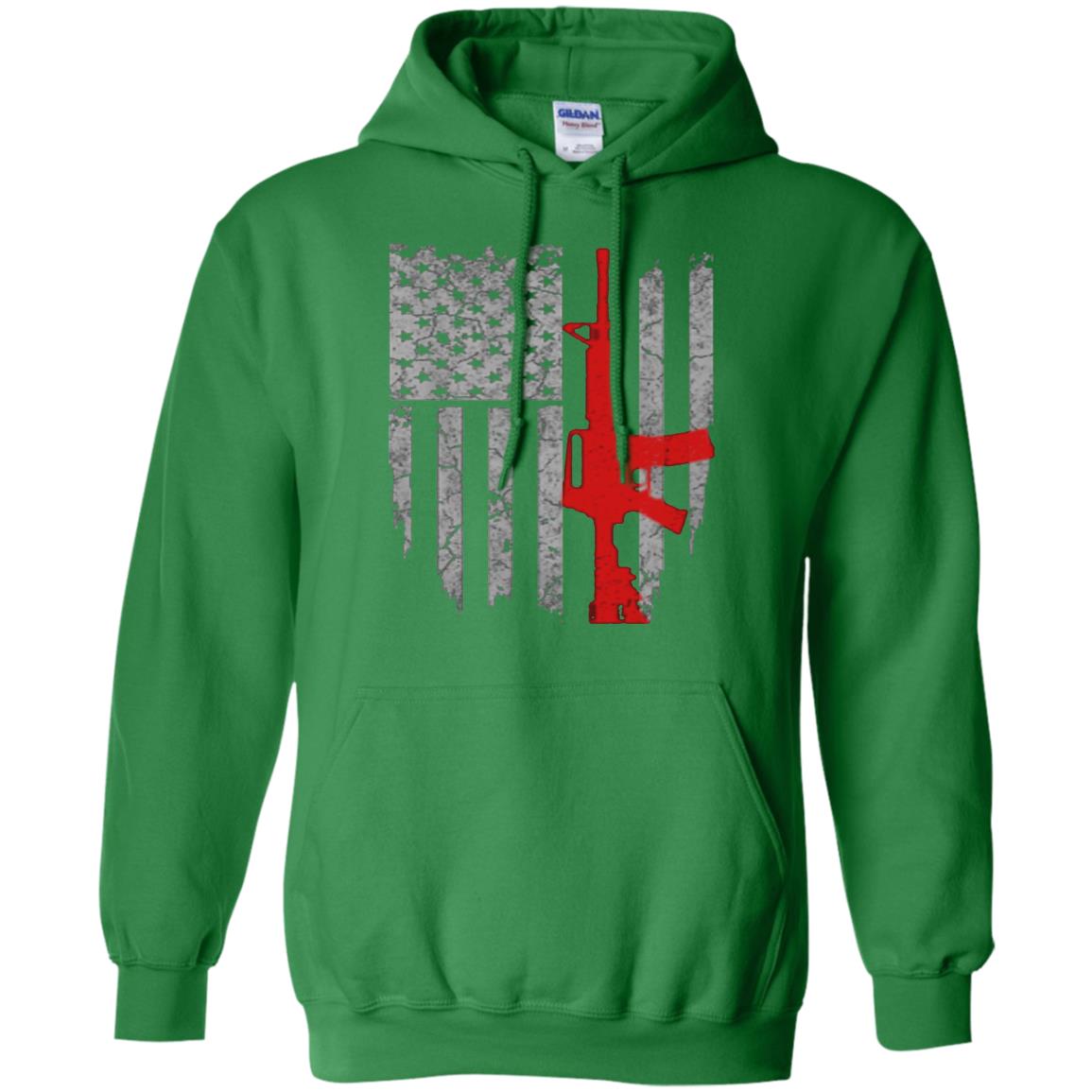 Hunting Lover T-shirt Gun Usa Flag Irish Green