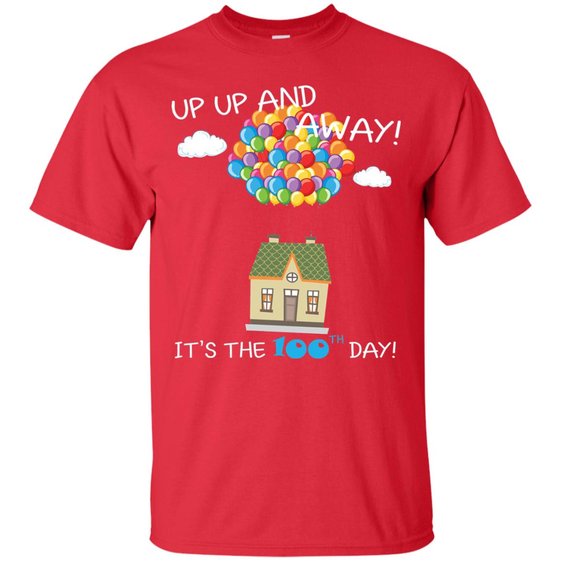 Kindgarten Teacher T-shirt Balloon One Hundred Days Of School Red