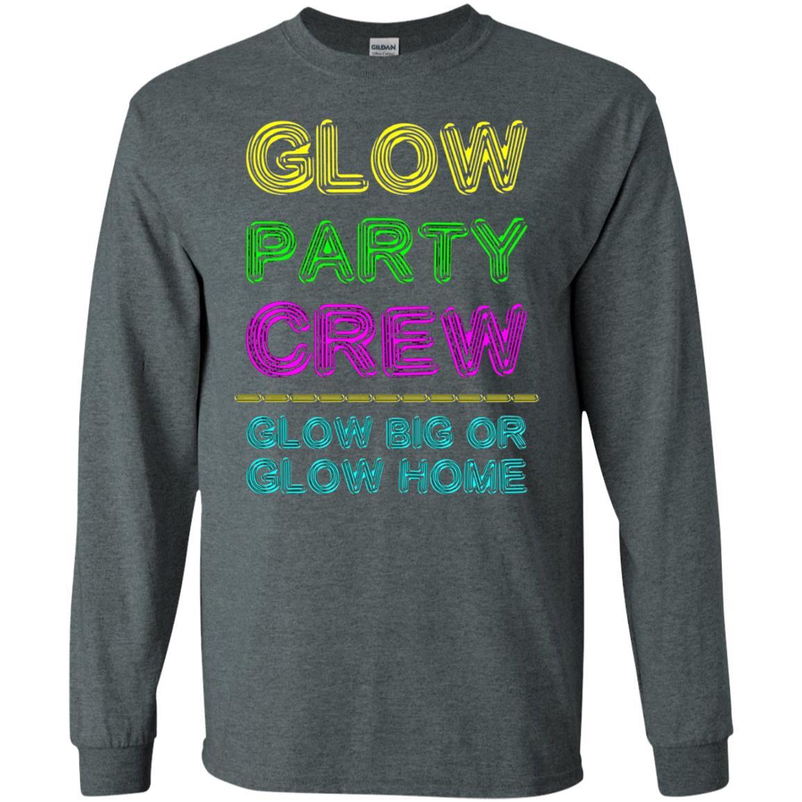 Funny Party T-shirt Glow Party Crew Dark Heather
