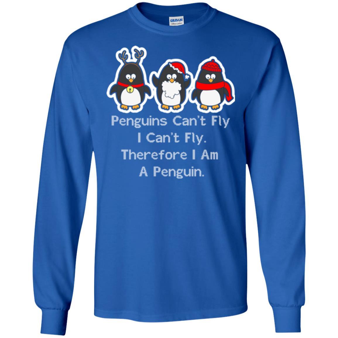 Penguins Lover T-shirt Can't Fly I Can't Fly Therefore I Am A Penguin Royal