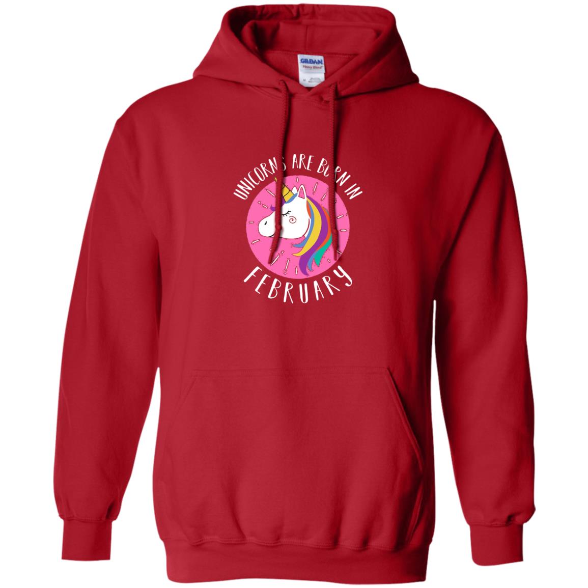 February Birthday T-shirt Unicorns Are Born In February Red