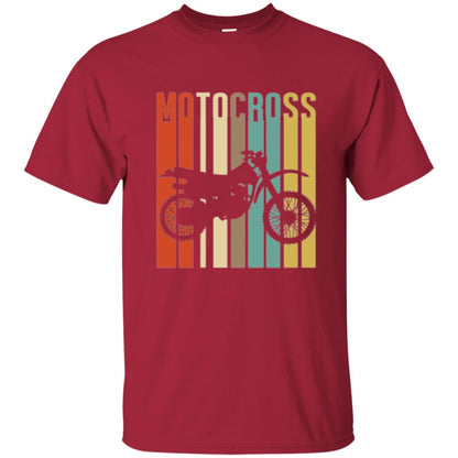 Dirt Bike Silhouette T-shirt Cool Vintage Motocross Cardinal