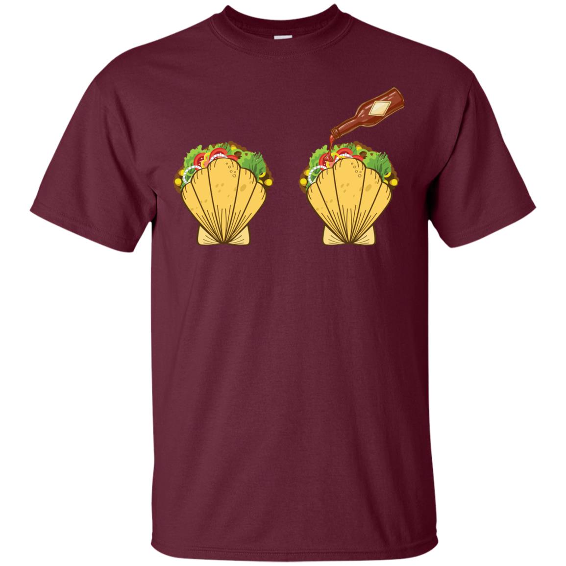 Mermaid Shell T-shirt Taco Bra And Spicy Chili Sauce Maroon
