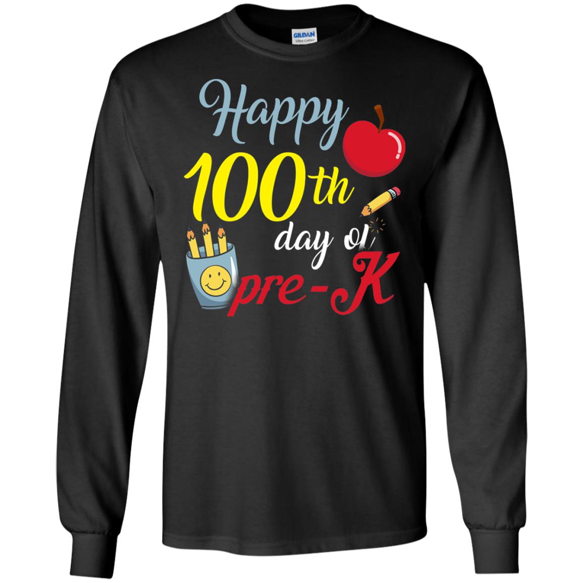 Kindergarter T-shirt Happy 100th Day Of Pre-k Black