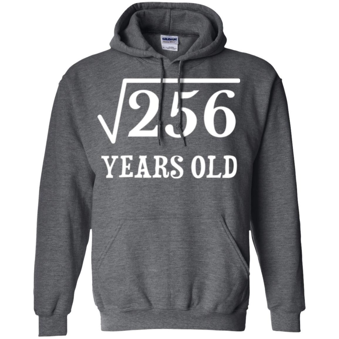Birthday T-shirt Square Root Of 256 16th Years Old Dark Heather